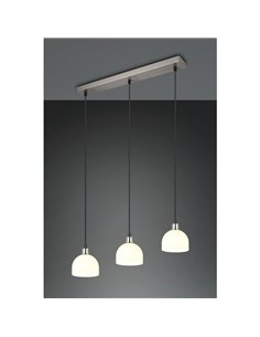 Lámpara de techo 3 pantallas MOLLY altura ajustable bombilla excl. 3x E14 max. 10W IP20 Níquel mate 2