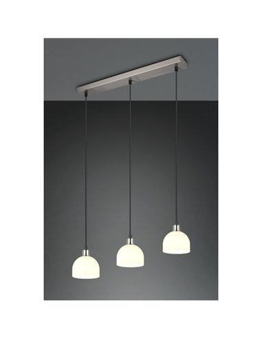 Lámpara de techo 3 pantallas MOLLY altura ajustable bombilla excl. 3x E14 max. 10W IP20 Níquel mate