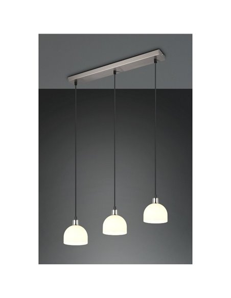 Lámpara de techo 3 pantallas MOLLY altura ajustable bombilla excl. 3x E14 max. 10W IP20 Níquel mate