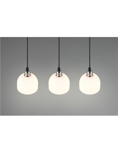 Lámpara de techo 3 pantallas MOLLY altura ajustable bombilla excl. 3x E14 max. 10W IP20 Níquel mate