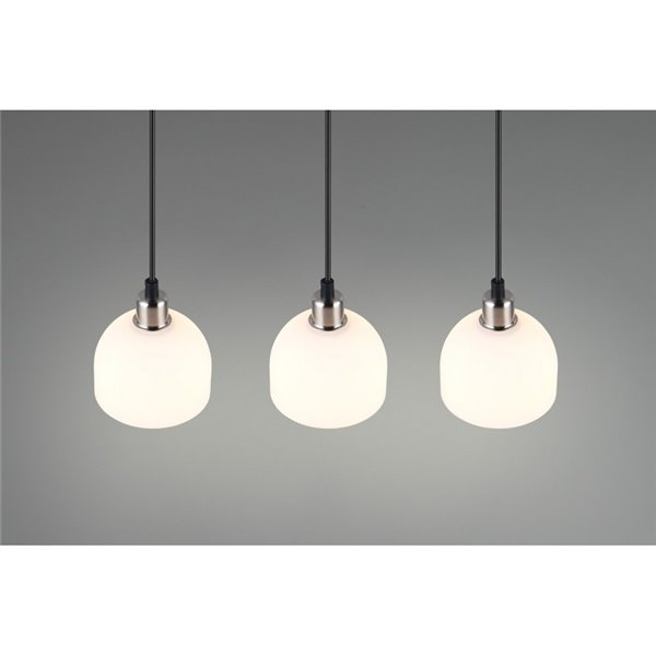 Lámpara de techo 3 pantallas MOLLY altura ajustable bombilla excl. 3x E14 max. 10W IP20 Níquel mate