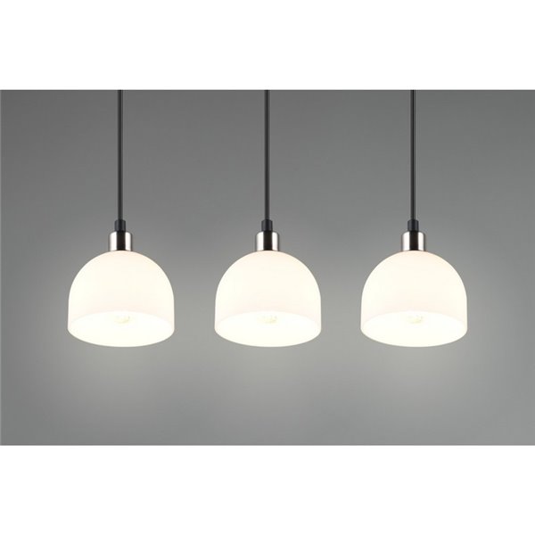 Lámpara de techo 3 pantallas MOLLY altura ajustable bombilla excl. 3x E14 max. 10W IP20 Níquel mate