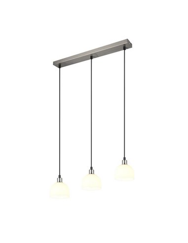 Luminária de teto MOLLY com 3 cúpulas, altura ajustável, lâmpada excl. 3x E14 máx. 10W IP20 Níquel Fosco