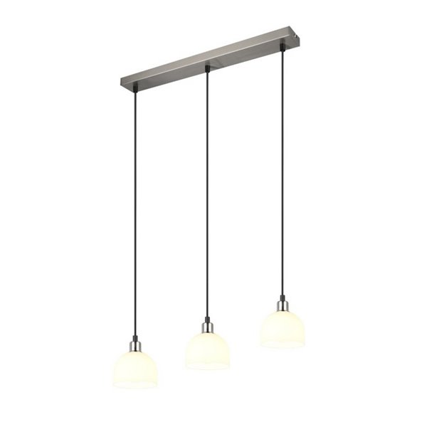 Plafonnier MOLLY 3 abat-jours, hauteur réglable, ampoule exclue. 3x E14 max. 10 W IP20 Nickel mat