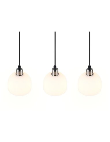 Lámpara de techo 3 pantallas MOLLY altura ajustable bombilla excl. 3x E14 max. 10W IP20 Níquel mate