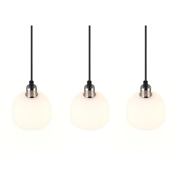 Plafonnier MOLLY 3 abat-jours, hauteur réglable, ampoule exclue. 3x E14 max. 10 W IP20 Nickel mat