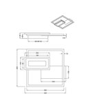 Plafón de techo LED SPIRO 22W cuadrados decorativos 30x33cm 1x 2500lm, 3000K