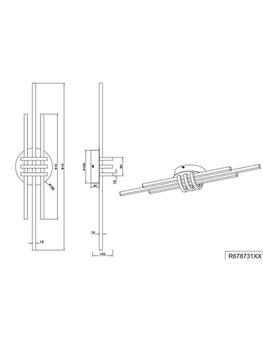 Plafonnier LED décoratif CINTO 20W 2380lm, 3000K pour plafond et mur IP20