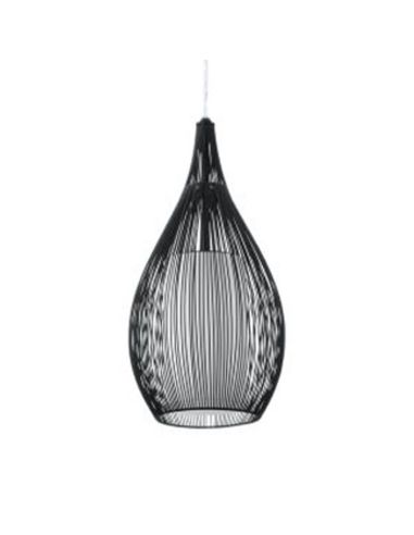 Detalhe do moderno candeeiro de teto Razoni, 1xE27, preto, 92252