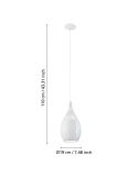 Medidas Lámpara de techo moderna Razoni 1xE27 92251 Blanca Eglo