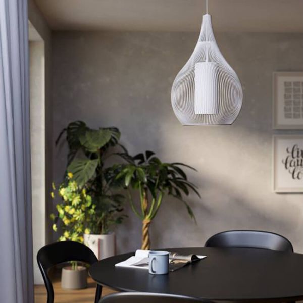 Lámpara de Techo Colgante RAZONI 1 Blanca Ø32,5cm – Casquillo E27 | Estilo Escandinavo 900829