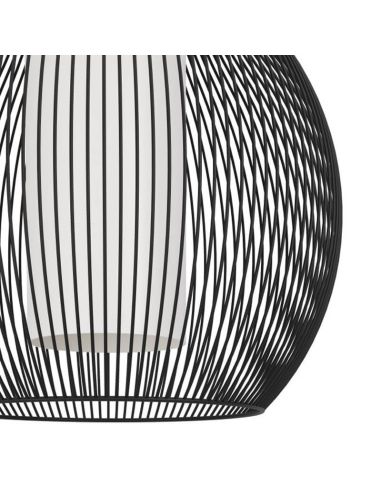 Détail de la suspension noire RAZONI 1 Ø32,5 cm – Design industriel avec douille E27