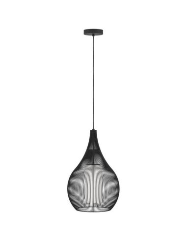 Lámpara Colgante Negra RAZONI 1 Ø32,5cm – Diseño Industrial con Casquillo E27 900828