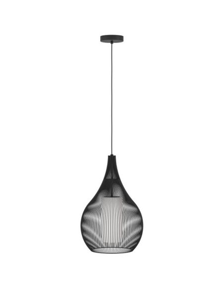 Luminária Pendente RAZONI 1 Preta Ø32,5cm – Design Industrial com Soquete E27 900828