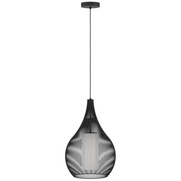 Suspension noire RAZONI 1 Ø 32,5 cm – Design industriel avec douille E27 900828