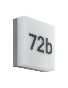 Aplique LED de exterior cuadrado CORNALE, para poner números y letras con sensor, 8,3W 950Lm3000K