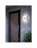 Aplique LED de exterior cuadrado CORNALE, para poner números y letras con sensor, 8,3W 950Lm3000K