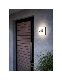 Aplique LED de exterior cuadrado CORNALE, para poner números y letras con sensor, 8,3W 950Lm3000K 2