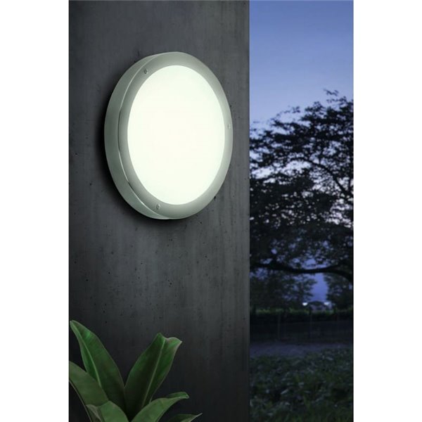 Aplique/Plafón LED redondo Ø285mm grande VENTO 1 de acero, 11W 1300Lm 3000K, IP44