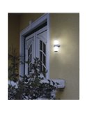 Aplique de pared para exterior BEVERLY de acero inoxidable y cilindro blanco, 2xE27, IP44