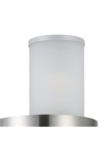 Aplique de pared para exterior BEVERLY de acero inoxidable y cilindro blanco, 2xE27, IP44