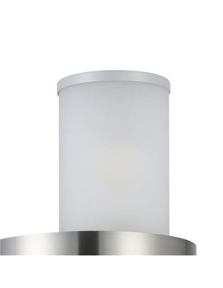 Applique d'extérieur BEVERLY en acier inoxydable et cylindre blanc, 2xE27, IP44