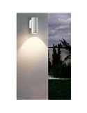 Aplique LED exterior RIGA cilíndrico de acero con cubiertas de cristal, GU10, 2,8W 250Lm 3000K