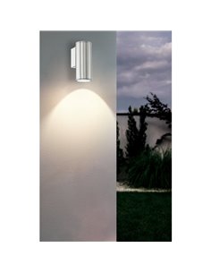 Aplique LED exterior RIGA cilíndrico de acero con cubiertas de cristal, GU10, 2,8W 250Lm 3000K 2