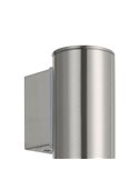 Aplique LED exterior RIGA cilíndrico de acero con cubiertas de cristal, GU10, 2,8W 250Lm 3000K