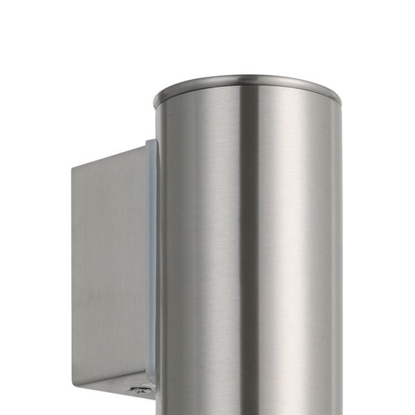 Aplique LED exterior RIGA cilíndrico de acero con cubiertas de cristal, GU10, 2,8W 250Lm 3000K