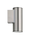 Aplique LED exterior RIGA cilíndrico de acero con cubiertas de cristal, GU10, 2,8W 250Lm 3000K