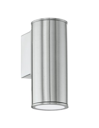 Aplique LED exterior RIGA cilíndrico de acero con cubiertas de cristal, GU10, 2,8W 250Lm 3000K