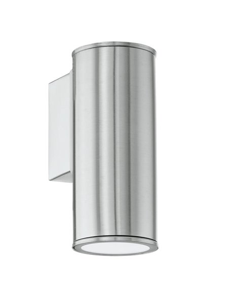 Applique d'extérieur cylindrique à LED RIGA en acier avec caches en verre, GU10, 2,8 W 250 lm 3000 K