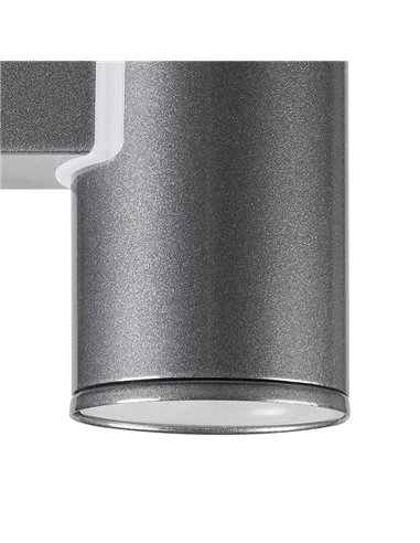 Aplique LED exterior RIGA en antracita cilíndrico con montaje en esquina, 2,8W 250Lm 3000K, IP44