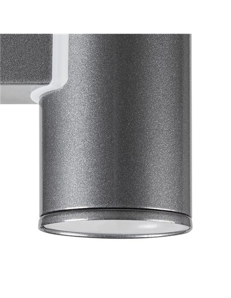 Aplique LED exterior RIGA en antracita cilíndrico con montaje en esquina, 2,8W 250Lm 3000K, IP44
