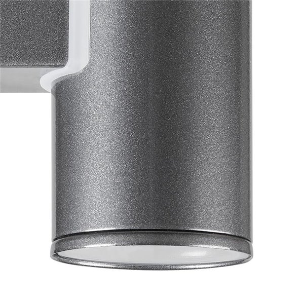 Aplique LED exterior RIGA en antracita cilíndrico con montaje en esquina, 2,8W 250Lm 3000K, IP44