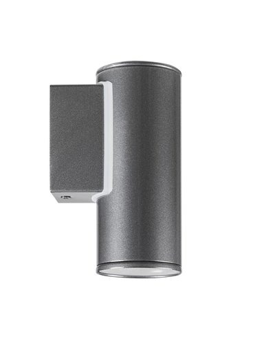Aplique LED exterior RIGA en antracita cilíndrico con montaje en esquina, 2,8W 250Lm 3000K, IP44