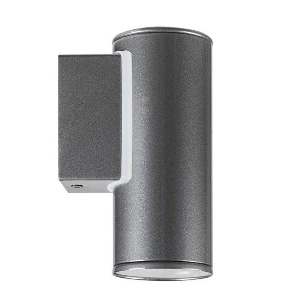 Aplique LED exterior RIGA en antracita cilíndrico con montaje en esquina, 2,8W 250Lm 3000K, IP44