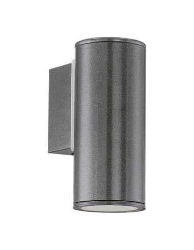 Luminária de parede externa cilíndrica LED RIGA antracite com montagem em canto, 2,8 W 250 Lm 3000 K, IP44