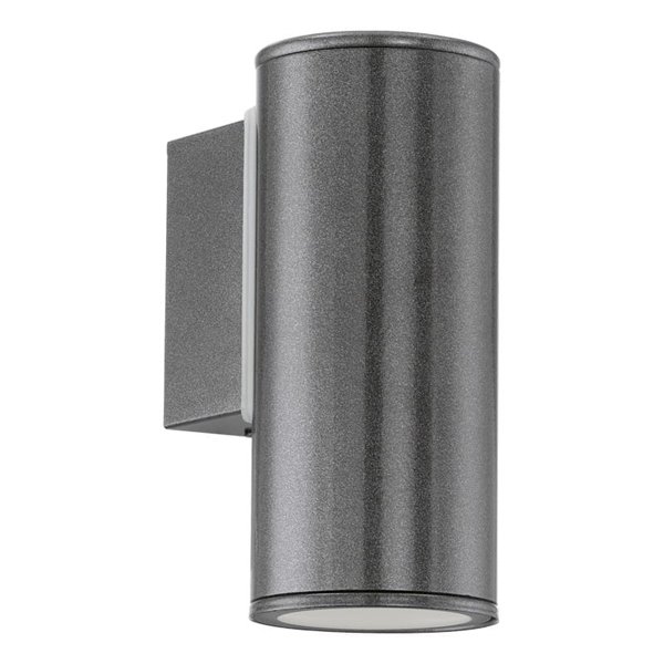 Aplique LED exterior RIGA en antracita cilíndrico con montaje en esquina, 2,8W 250Lm 3000K, IP44