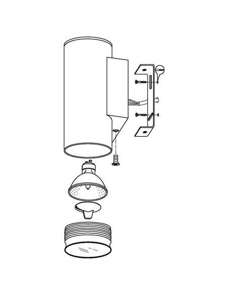 Aplique LED exterior RIGA en antracita cilíndrico con montaje en esquina, 2,8W 250Lm 3000K, IP44