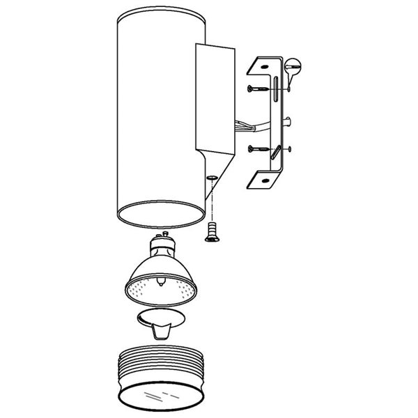 Aplique LED exterior RIGA en antracita cilíndrico con montaje en esquina, 2,8W 250Lm 3000K, IP44