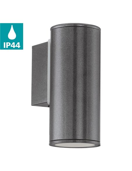 Aplique LED exterior RIGA en antracita cilíndrico con montaje en esquina, 2,8W 250Lm 3000K, IP44