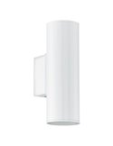 Aplique LED cilíndrico exterior RIGA, blanco con montaje en esquina, 2x2,8W 500Lm 3000K, IP44