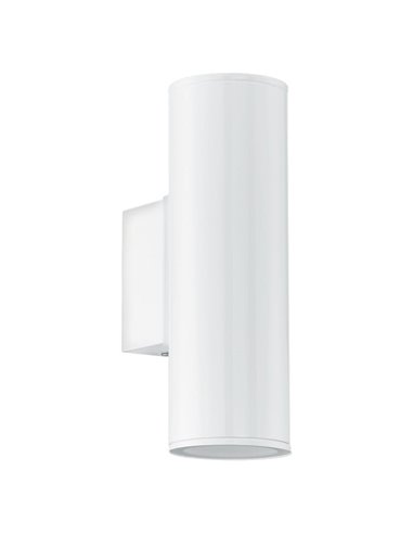 Applique murale LED cylindrique d'extérieur RIGA, blanche avec fixation d'angle, 2x2,8W 500Lm 3000K, IP44