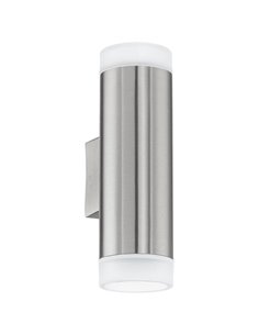 Aplique de pared RIGA-LED satinado cilíndrico con montaje en esquina, 2x2,8W 500Lm 4000K, IP54