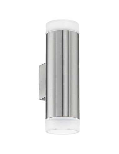 Aplique de pared RIGA-LED satinado cilíndrico con montaje en esquina, 2x2,8W 500Lm 4000K, IP54