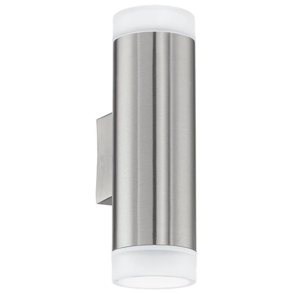 Aplique de pared RIGA-LED satinado cilíndrico con montaje en esquina, 2x2,8W 500Lm 4000K, IP54