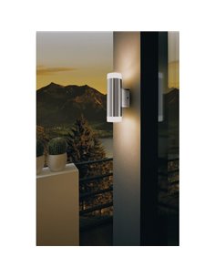 Aplique de pared RIGA-LED satinado cilíndrico con montaje en esquina, 2x2,8W 500Lm 4000K, IP54 2