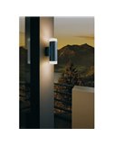 Aplique de pared RIGA-LED negro cilíndrico con montaje en esquina, 2x4,6W 800Lm 4000K, IP54